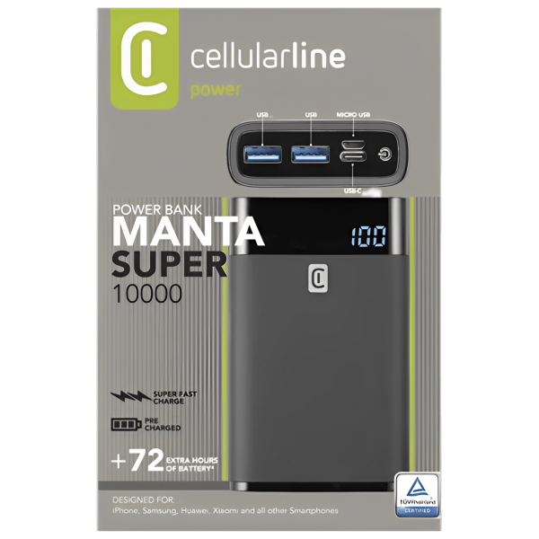 Power Bank Cellularline FreePower Manta HD 10000 мАч/ Черный photo 5 Power Bank Cellularline FreePower Manta HD 10000 мАч/ Черный photo 5