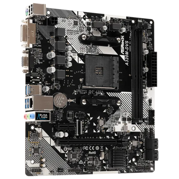 Материнская плата ASRock A320M-DVS R4.0 mATX/ AMD Promontory A320 photo 3