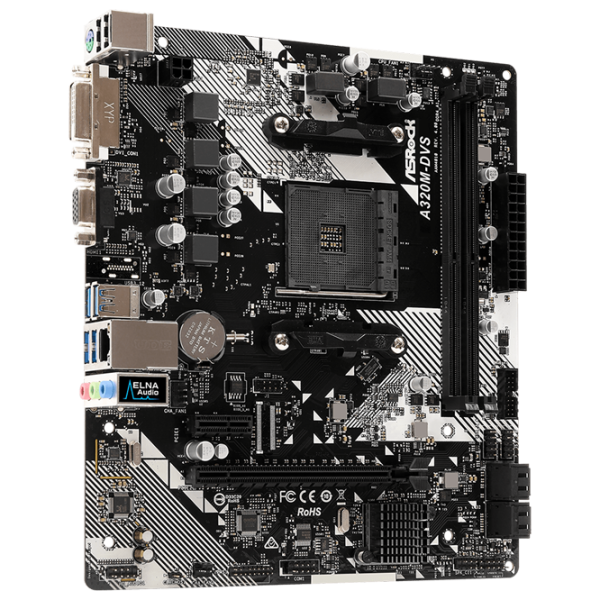 Материнская плата ASRock A320M-DVS R4.0 mATX/ AMD Promontory A320 photo 3