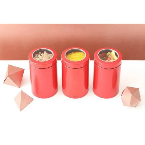 Rezervor de stocare BRABANTIA 46259 1.4 l/ Oțel/ Red photo 2 Rezervor de stocare BRABANTIA 46259 1.4 l/ Oțel/ Red photo 2