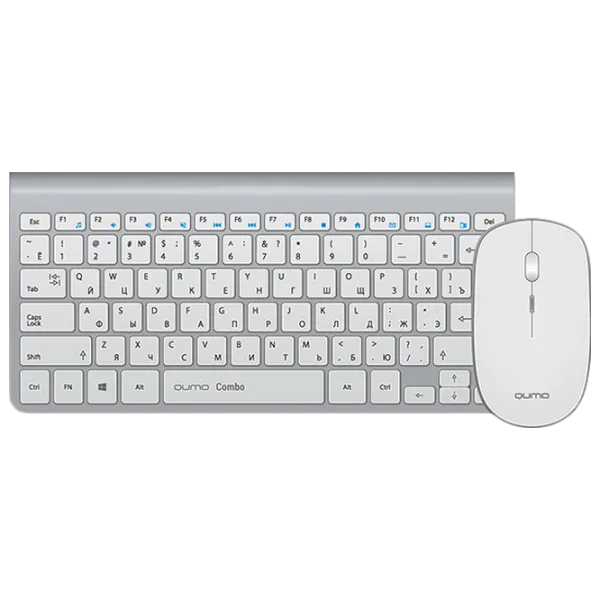 Tastatura & Mouse Qumo Combo Fără fir/ White photo 2