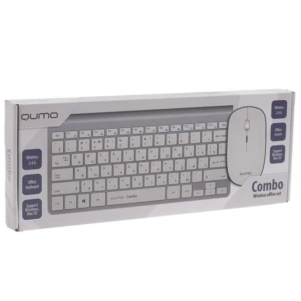 Tastatura & Mouse Qumo Combo Fără fir/ White photo 14