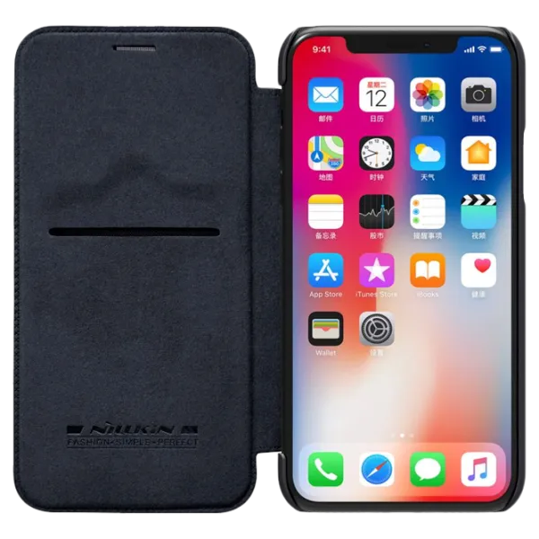 Чехол для смартфона Apple iPhone XS Nillkin/ Flip Cover/ Кожа/ Черный photo 4