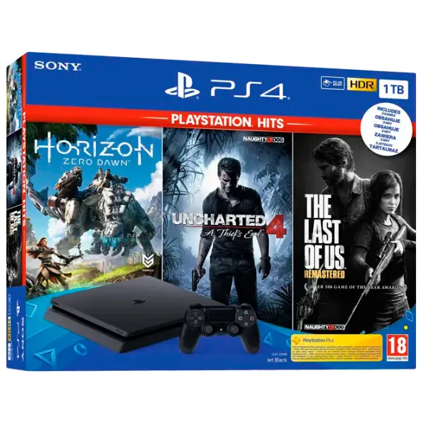 Sony Playstation 4 Slim + Horizon Zero Dawn + Uncharted 4 + The Last of Us  / Черный photo 11