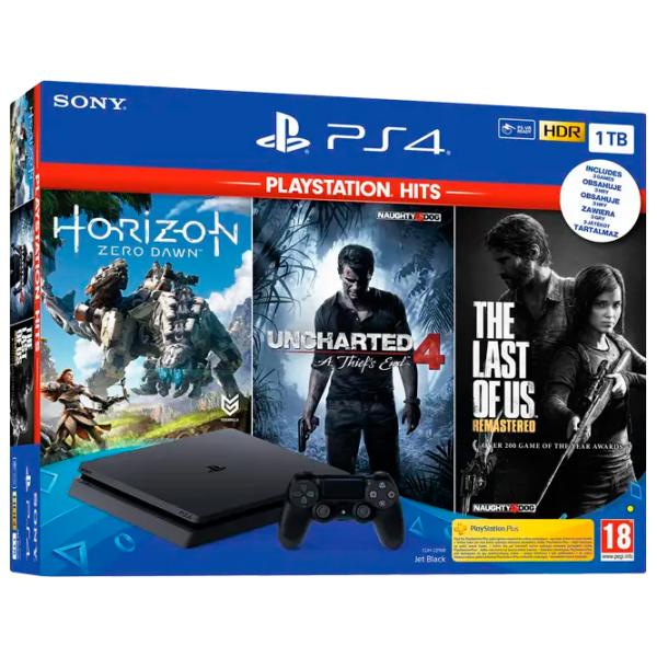 Sony Playstation 4 Slim + Horizon Zero Dawn + Uncharted 4 + The Last of Us  / Черный photo 11