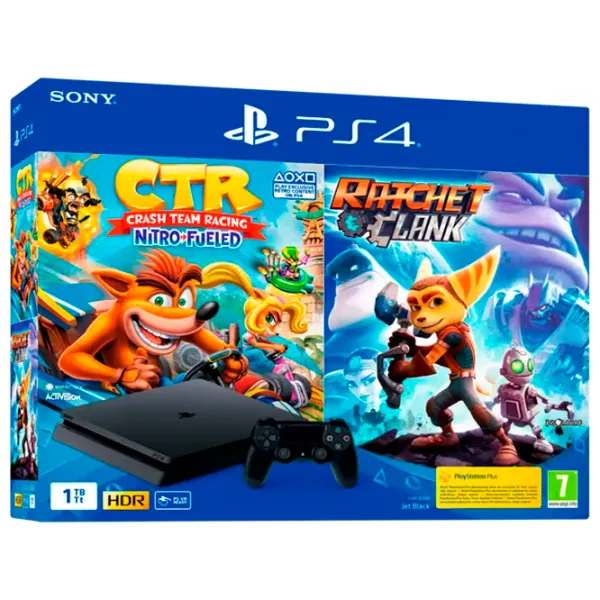 Sony Playstation 4 Slim + Ratchet & Clank + Crash Team Racing Nitro-Fueled  / Black photo 11
