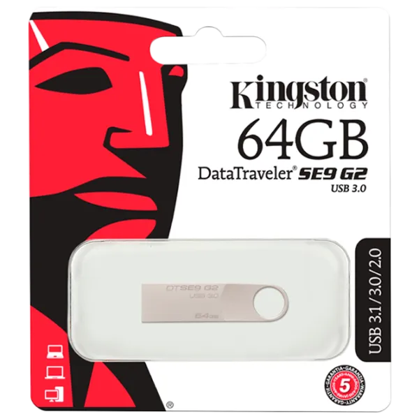 Kingston Data Travel SE9 G2 64 ГБ Серебристый photo 5