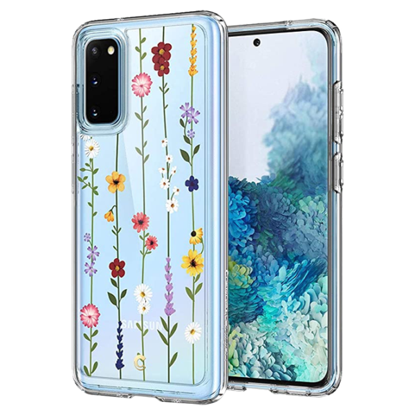 Husă pentru smartphone Samsung Galaxy S20 Spigen/ Back/ TPU/ Flowers Transparent photo 3