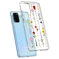 Husă pentru smartphone Samsung Galaxy S20+ Spigen/ Back/ TPU/ Flowers Transparent photo 5