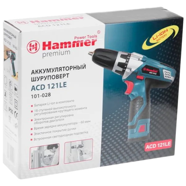 Дрель-шуруповерт Hammer ACD121LE Premium 350 об/мин photo 7