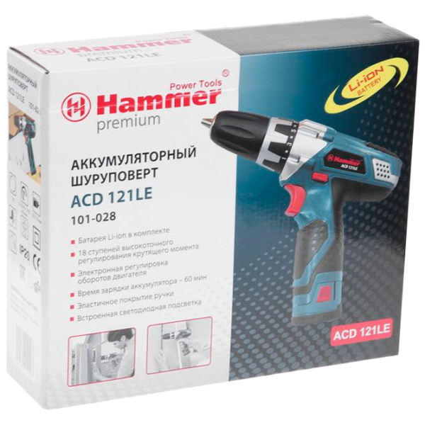 Дрель-шуруповерт Hammer ACD121LE Premium 350 об/мин photo 7