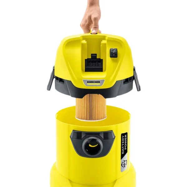 Aspirator industrial KARCHER WD 3 Battery 1000 W / Yellow photo 4