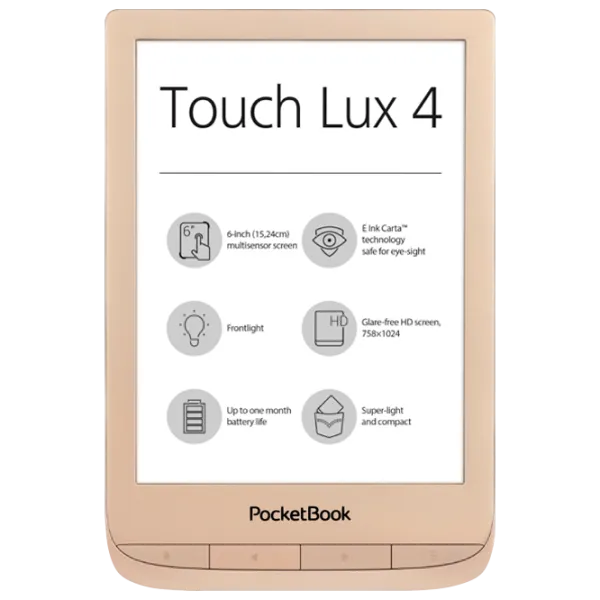 eReaders Pocketbook 627 Touch Lux 4 6"/ E-Ink Carta/ 8 ГБ/ Золотой photo 6 eReaders Pocketbook 627 Touch Lux 4 6"/ E-Ink Carta/ 8 ГБ/ Золотой photo 6