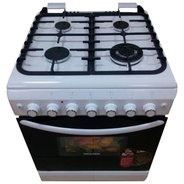 Плита Wolser WL-60602 WGE Turbo Газовая/ White photo 1