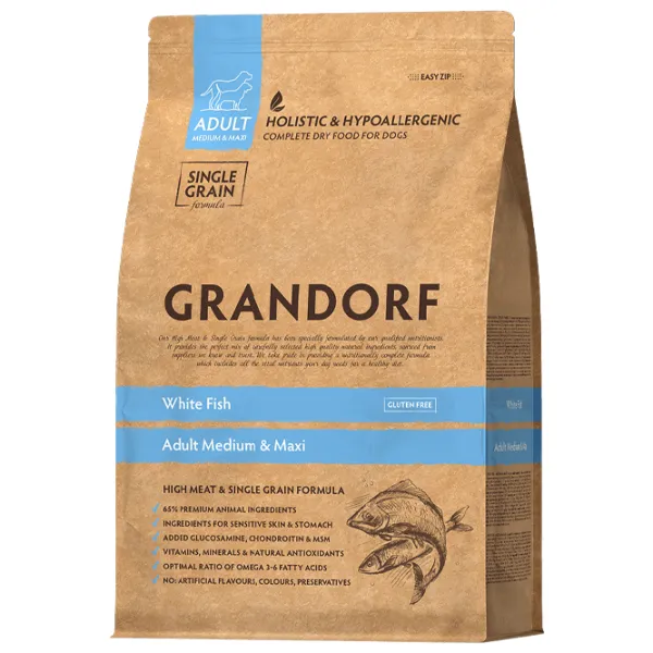 Hrană pentru câini uscată Grandorf Dog Medium & Maxi 3 kg/ Pește photo 1 Hrană pentru câini uscată Grandorf Dog Medium & Maxi 3 kg/ Pește photo 1