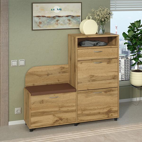 Dulap pentru încălțăminte Pehotin B-5 113.5 x 118.4 x 35.6/ Stejar Tahoe/ Stejar Tahoe photo 2 Dulap pentru încălțăminte Pehotin B-5 113.5 x 118.4 x 35.6/ Stejar Tahoe/ Stejar Tahoe photo 2