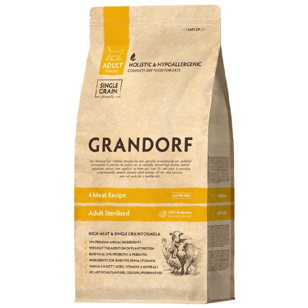 Корм для кошек Grandorf 4 Meat 5404009513045 0.4 кг/ Мясо photo 1 Корм для кошек Grandorf 4 Meat 5404009513045 0.4 кг/ Мясо photo 1