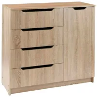 Комод Pehotin К-4+1 eco 90 x 100 x 38см/ ЛДСП/ Дуб Сонома