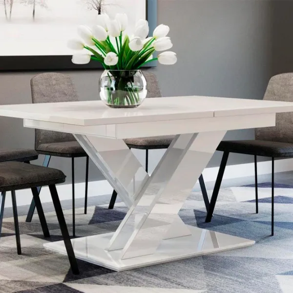 Кухонный стол раскладной Prospero Bronx White Gloss ДСП/ Белый photo 3