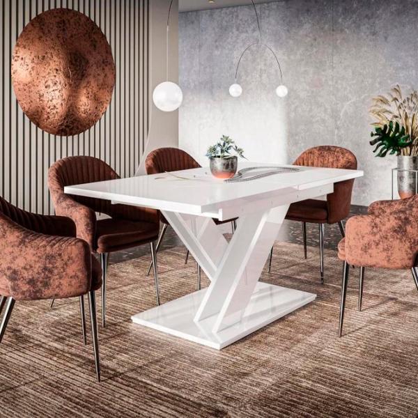 Кухонный стол раскладной Prospero Bronx White Gloss ДСП/ Белый photo 4
