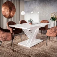 Кухонный стол раскладной Prospero Bronx White Gloss ДСП/ Белый photo 4