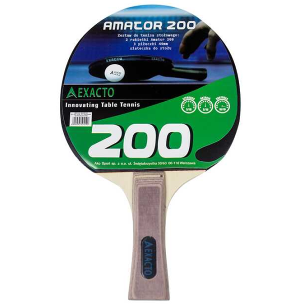 Ракеткa Exacto AMATOR-R200 Для настольного тенниса/ Удлиненный/ Древесина photo 1 Ракеткa Exacto AMATOR-R200 Для настольного тенниса/ Удлиненный/ Древесина photo 1