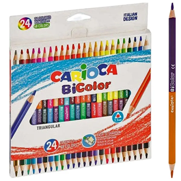 Creioane Carioca BiColor Colorate/ 24 photo 1