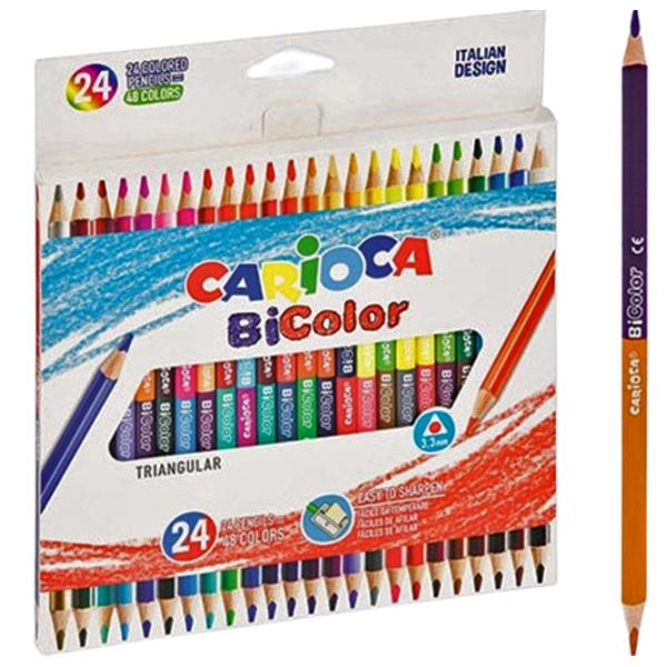 Creioane Carioca BiColor Colorate/ 24 photo 1