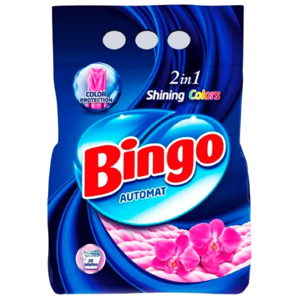 Detergent Bingo Shining colors 2 kg  Număr spălări: 20 photo 1