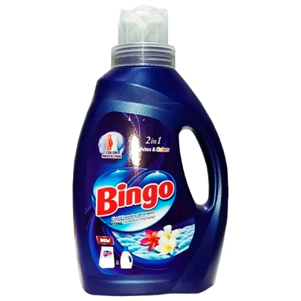Гель для стирки Bingo White & Colors 1.2л Количество стирок: 12 photo 1 Гель для стирки Bingo White & Colors 1.2л Количество стирок: 12 photo 1