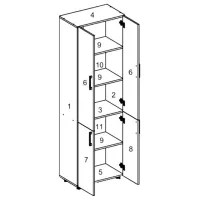 Dulap Pehotin ШД-3 188.6 x 36.6 x 60/ LPAL/ Nuc photo 3