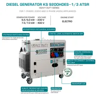 Generator de curent Könner & Söhnen KS9200HDES-1 230/ 400 V Motorină/ 7.5 kW photo 6