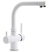 Baterie pentru bucătărie Hoff 3301CRE Mono comandă/ pivotantă/ Alamă/ White