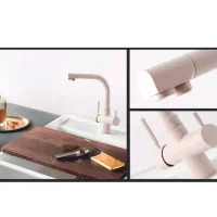 Baterie pentru bucătărie Hoff 3301GA Mono comandă/ pivotantă/ Alamă/ Beige photo 2