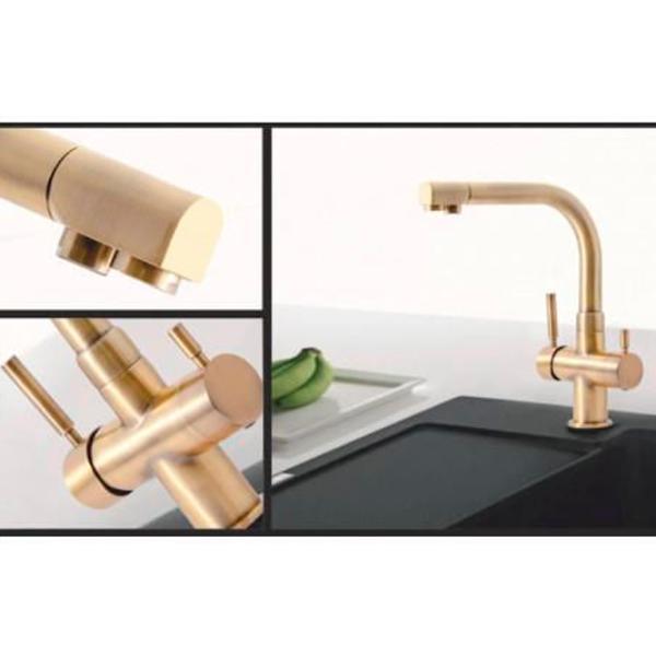 Baterie pentru bucătărie Hoff 4301G Mono comandă/ pivotantă/ Alamă/ Bronze photo 2 Baterie pentru bucătărie Hoff 4301G Mono comandă/ pivotantă/ Alamă/ Bronze photo 2