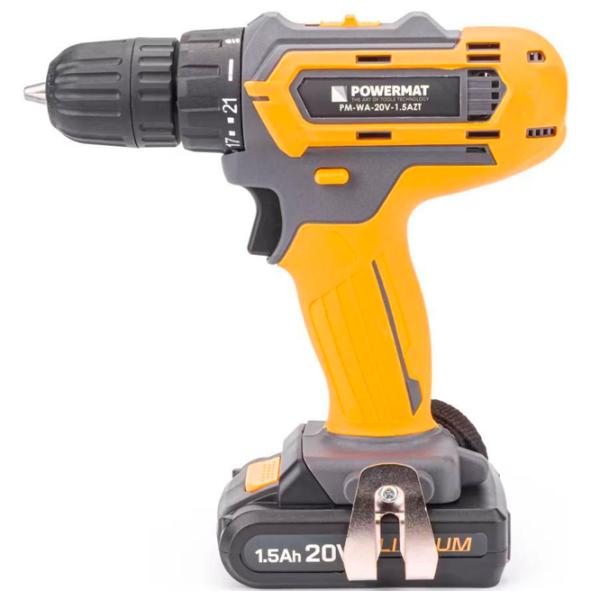 Mașină de găurit și înșurubat Powermat PM-WA-20V-1.5AZT 1400 rot/ min photo 2