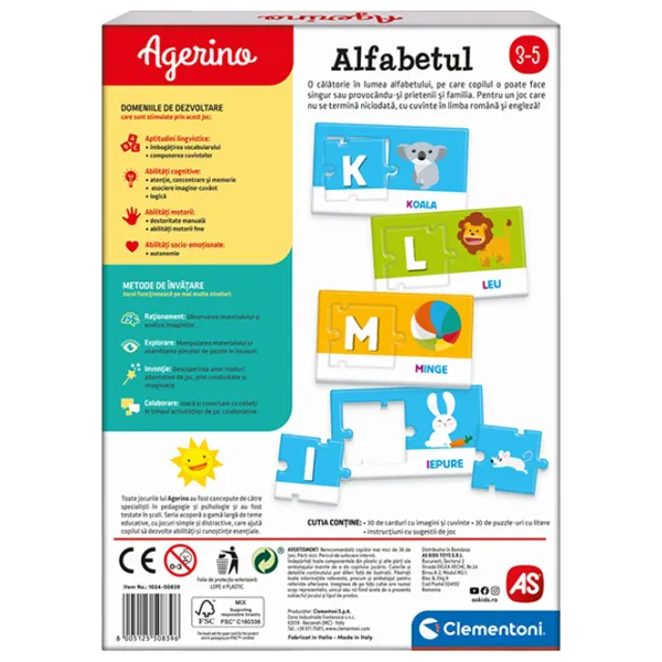Puzzle 2D Agerino Alfabet 3+/ Numărul de piese: 30 photo 4 Puzzle 2D Agerino Alfabet 3+/ Numărul de piese: 30 photo 4