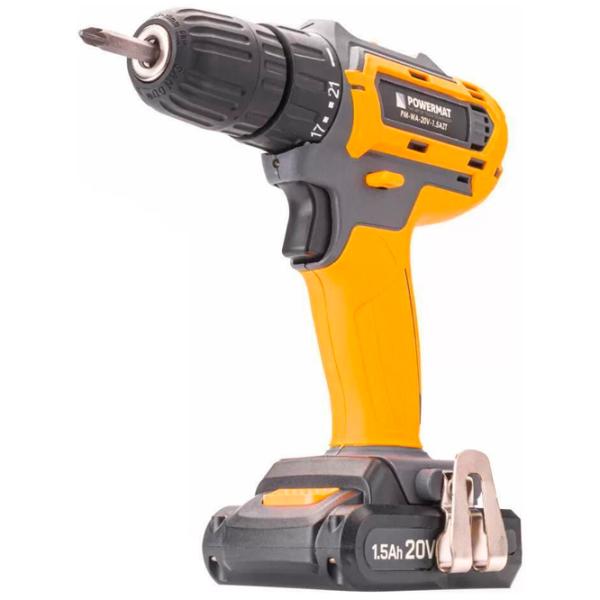 Mașină de găurit și înșurubat Powermat PM-WA-20V-1.5AZT 1400 rot/ min photo 1