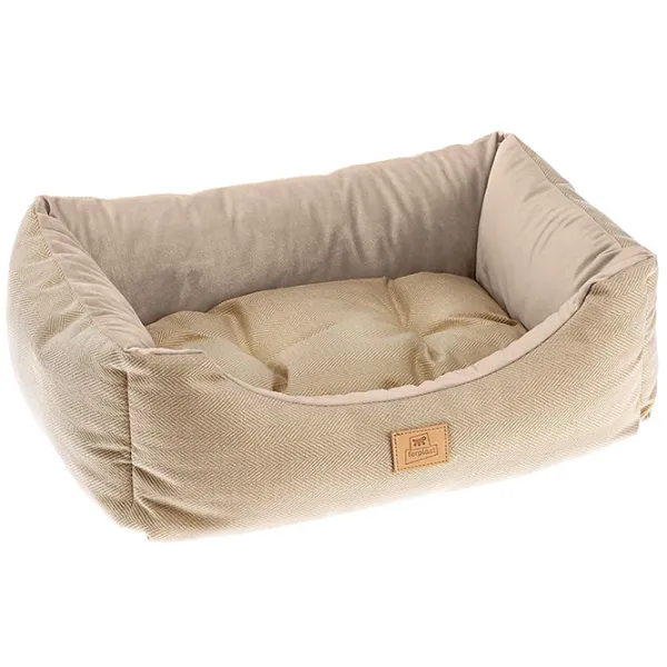 Pat pentru pisici Ferplast Chester Catifea/ Beige photo 1 Pat pentru pisici Ferplast Chester Catifea/ Beige photo 1