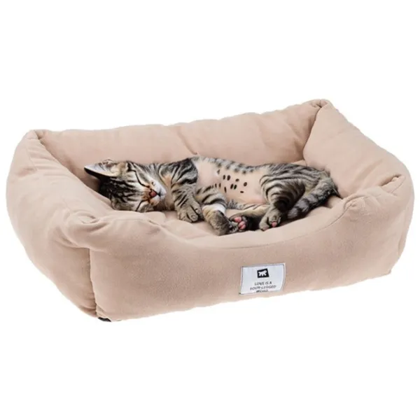 Pat pentru pisici Ferplast COCCOLO Microfleece/ Beige photo 3 Pat pentru pisici Ferplast COCCOLO Microfleece/ Beige photo 3
