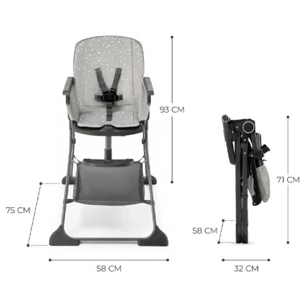 Scaun de masă KinderKraft Foldee (KHFOLD00GRY0000) 6 luni/ Gray photo 7