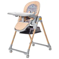 Стульчик для кормления KinderKraft Lastree (KHLAST00BEGW000) / 0 месяцев / Wood 