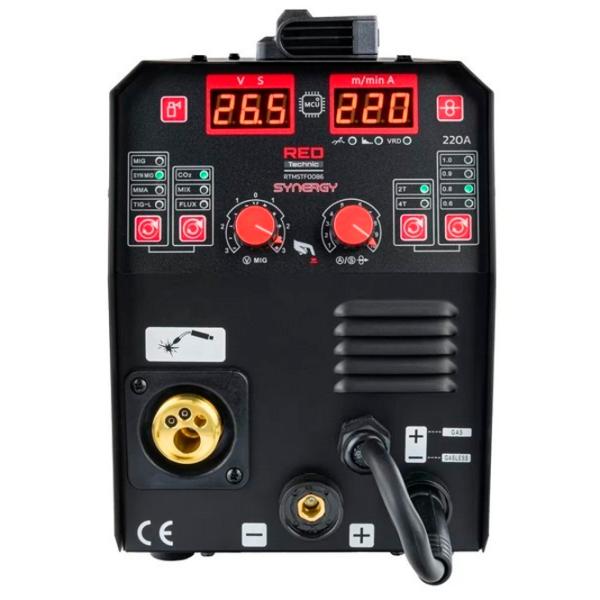 Aparat de sudat Red Technic RTMSTF0086 230 V semiautomat (MIG/ MAG), cu electrod (MMA), cu gaz inert (TIG)/ Black photo 4