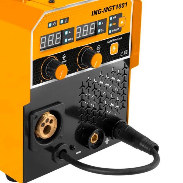 Aparat de sudat INGCO ING-MGT1601 220 V semiautomat (MIG/ MAG) , cu gaz inert (TIG)/ Orange photo 2