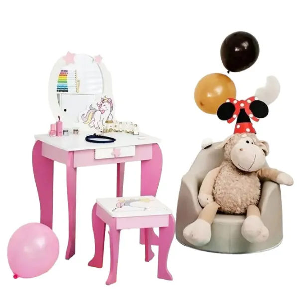 Joc de rol Costway Dressing table for children 3+/ set de frumusete photo 4