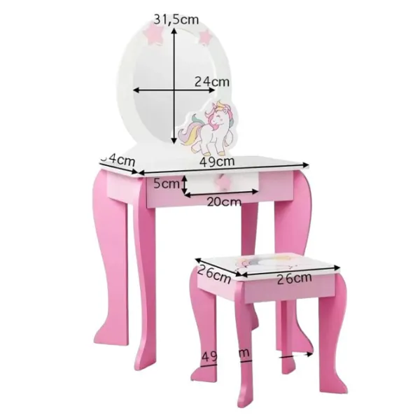 Joc de rol Costway Dressing table for children 3+/ set de frumusete photo 5