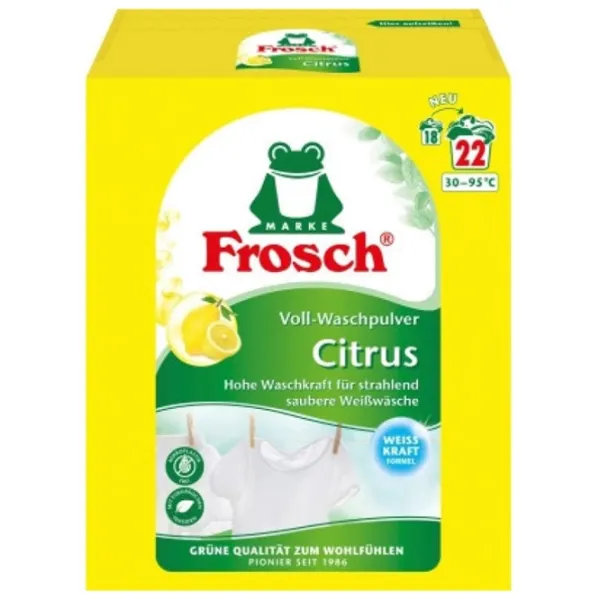 Detergent Frosch Citrus 1.45 kg  Număr spălări: 22 photo 1 Detergent Frosch Citrus 1.45 kg  Număr spălări: 22 photo 1