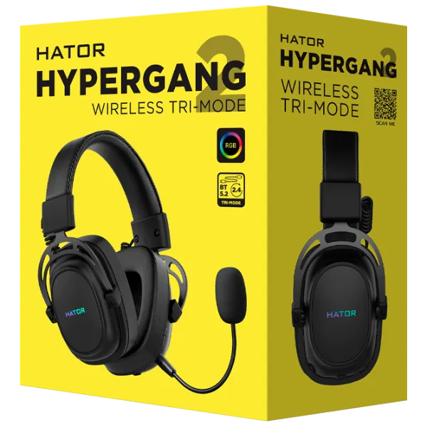 Căști Hator Hypergang 2 Black Fără fir/ Gaming photo 5