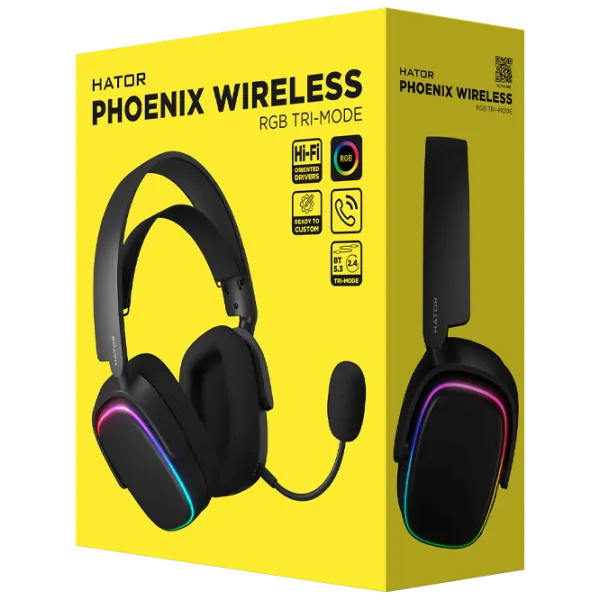Căști Hator Phoenix Black Fără fir/ Gaming photo 6 Căști Hator Phoenix Black Fără fir/ Gaming photo 6