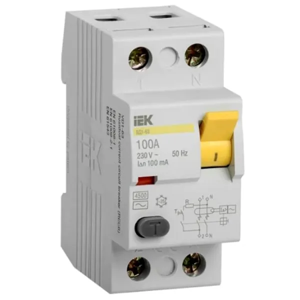 Дифференциальные автоматы IEK MDV10-2-100-100 100 A/ 230 В photo 1